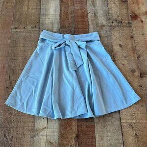Sensational Collection women baby blue swing skirt with tie belt -M
